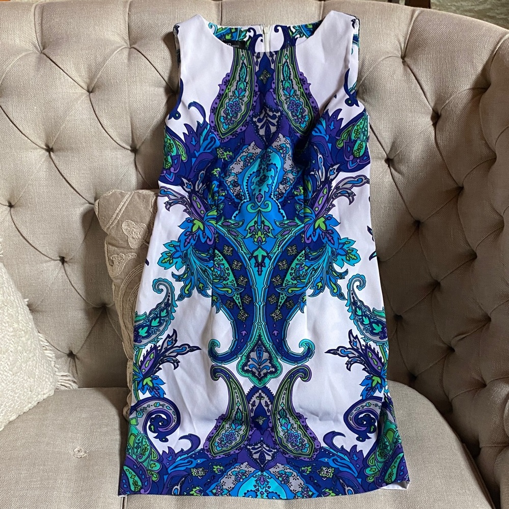 AGB Dress Blue and Green Paisley Dress (size 6)